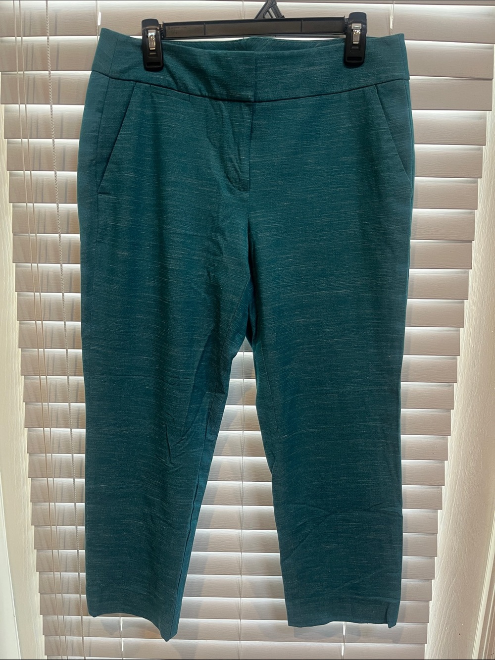 LOFT Teal Cropped Pull-On Ankle Pants